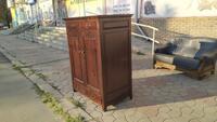 Тумба темное дерево 2 ящика распашные двери (240805)